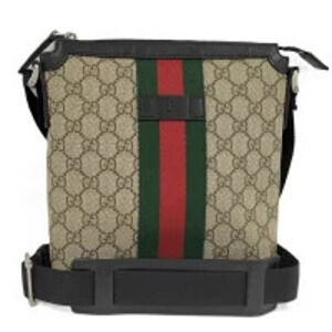 GUCCI Shoulder Bag Sherry Leather Beige Black